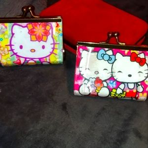 Two Hello Kitty coin purses